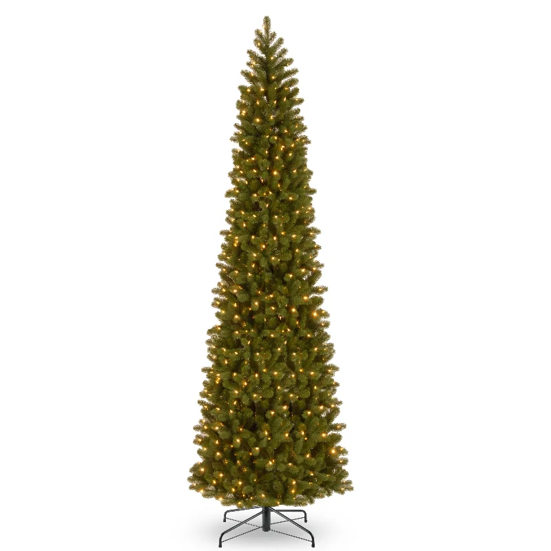 Christmas Snowflake Magic 12 ft. Pre-Lit Downswept Douglas Fir Pencil Slim Fir Tree with Clear Lights Christmas Snowflake Magic 12 ft. Pre-Lit Downswept Douglas Fir Pencil Slim Fir Tree with Clear Lights