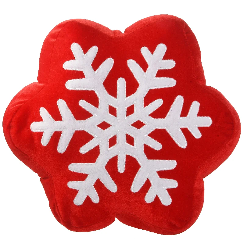 Christmas Twinkling Festive Lights 14 in. General Store Collection Snowflake Pillow
