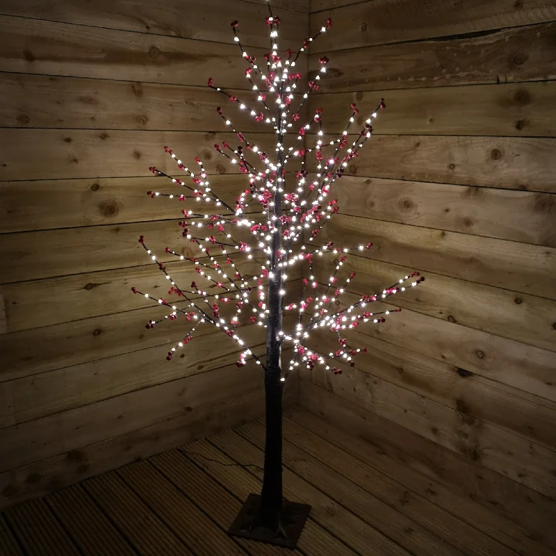 Christmas Cozy Indoor Nights 150cm 5ft Christmas Lit Black Twig Berry Tree 500 Warm White LED Christmas Cozy Indoor Nights 150cm 5ft Christmas Lit Black Twig Berry Tree 500 Warm White LED