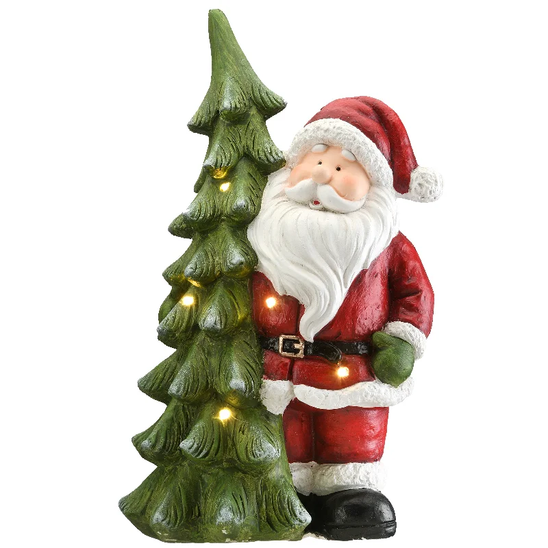 Christmas Movie Night 17 in. Lighted Santa with Christmas Tree Figuerine