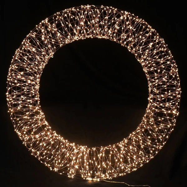 Snowy Christmas 1800 LED Lit Wreath 78cm