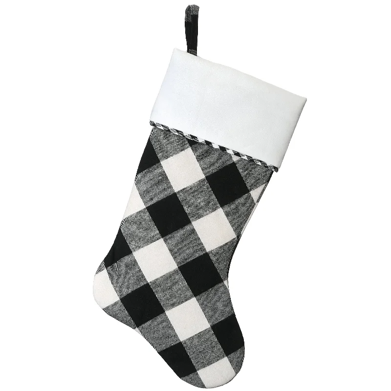 Christmas Family Holiday Movie Night 19 in. General Store Collection Plaid Stocking