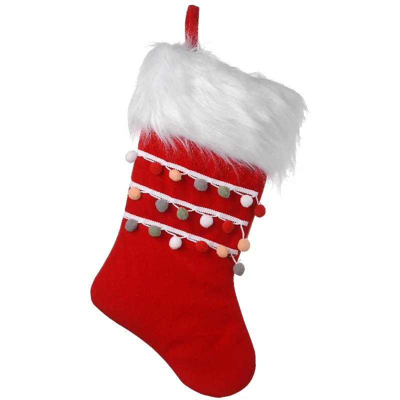 Christmas Wrapped With Love 19 in. General Store Collection Red Velvet Stocking