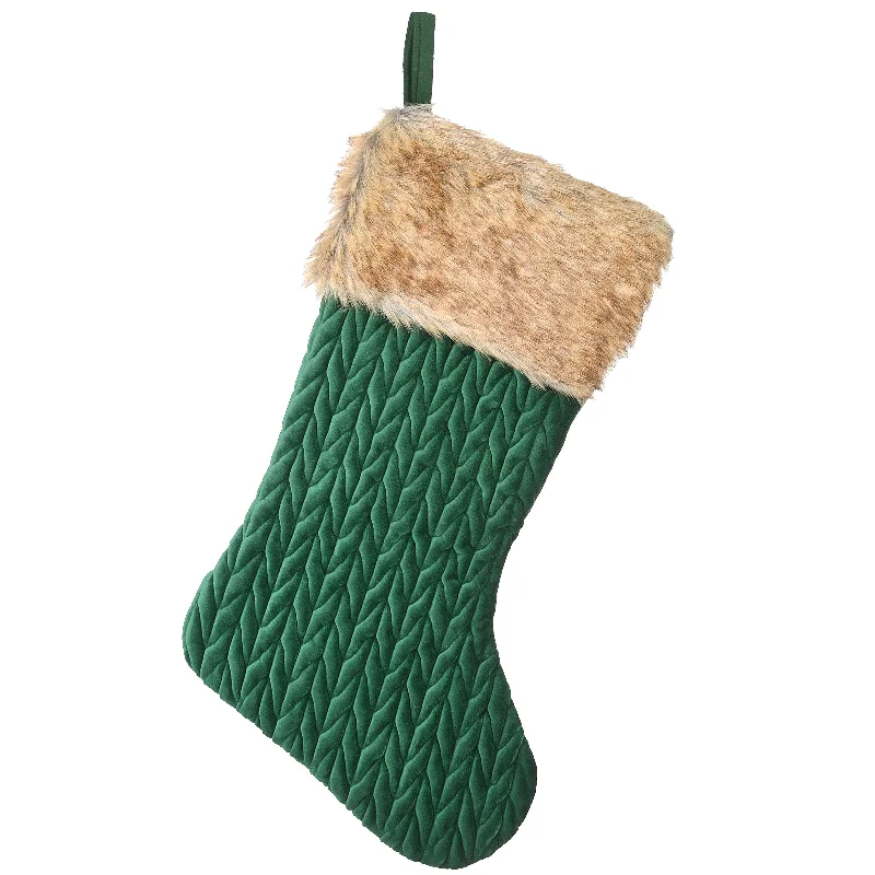 Christmas Gifts 19 in. Rural Homestead Collection Quilted Stocking