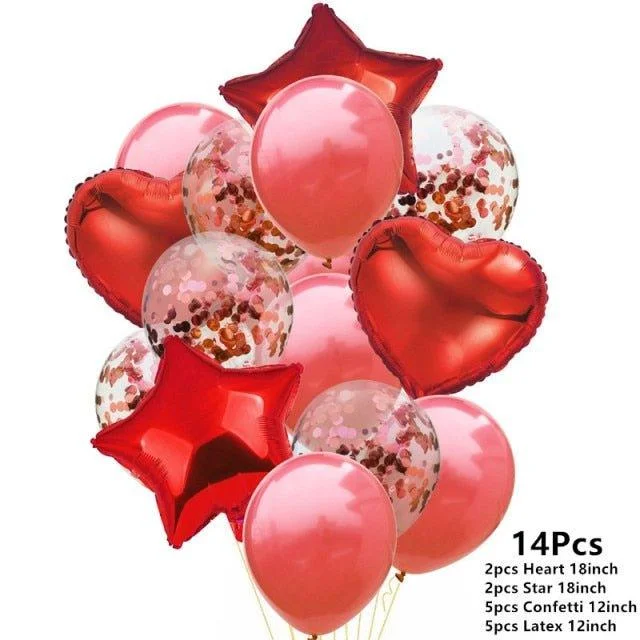 14pcs-Red Confetti