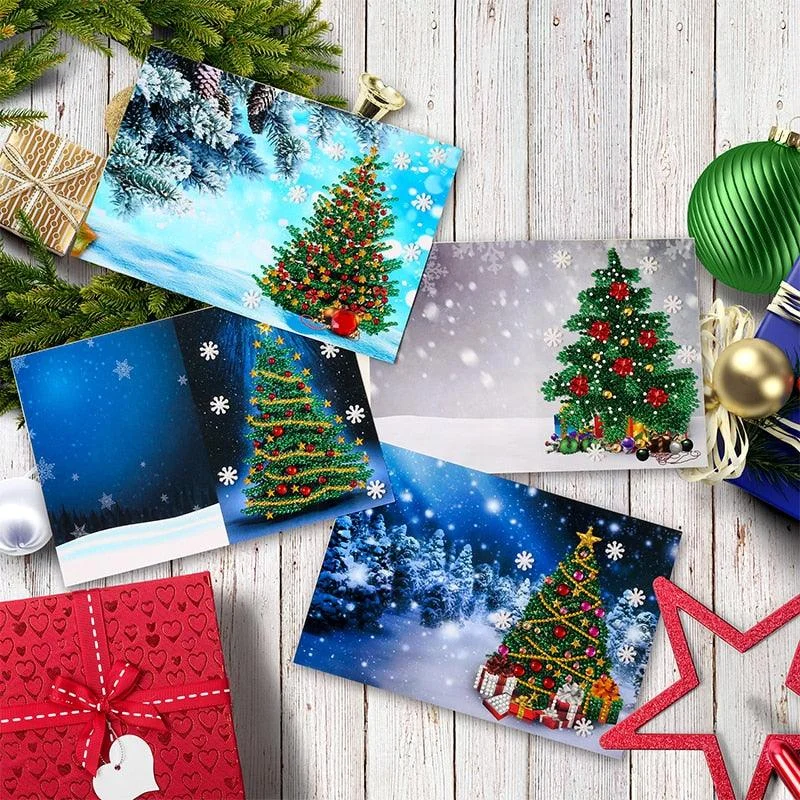Holiday Treats Special Shaped Diamond Painting Greeting Card Xmas Gift