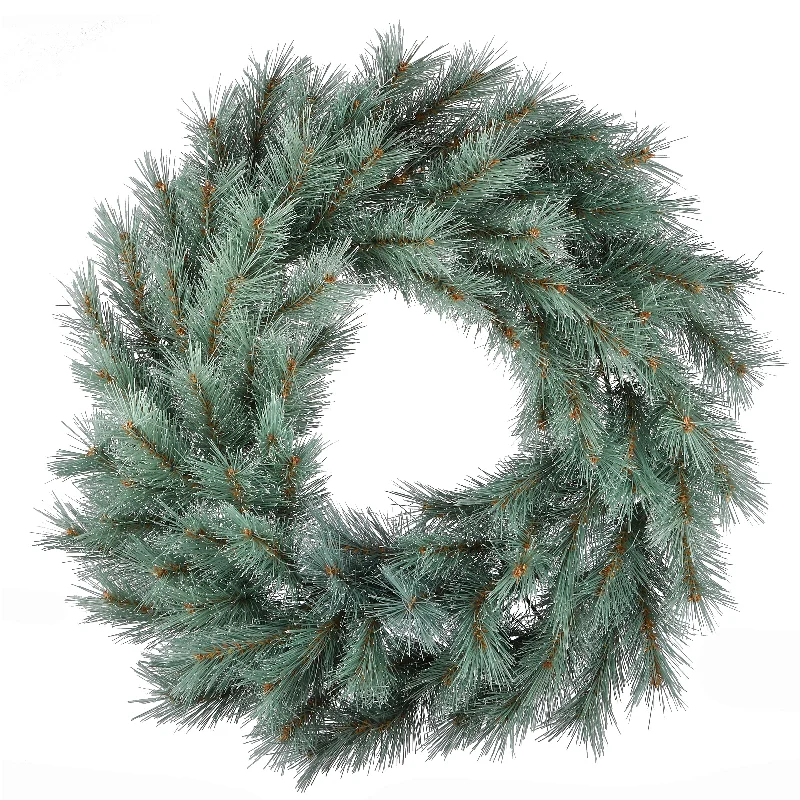 Christmas Feast 24 in. Frosted Ontario Blue Pine Wreath