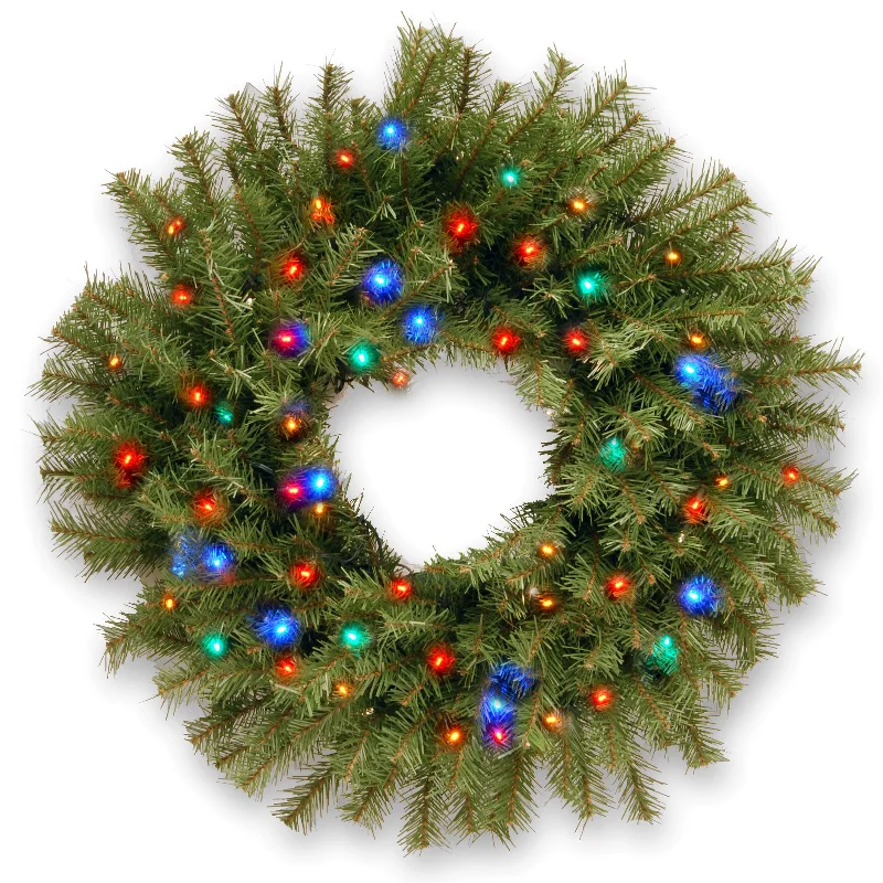 Christmas Ornaments 36 in. Pre-Lit Norwood Fir Wreath with Dual Color LED Lights