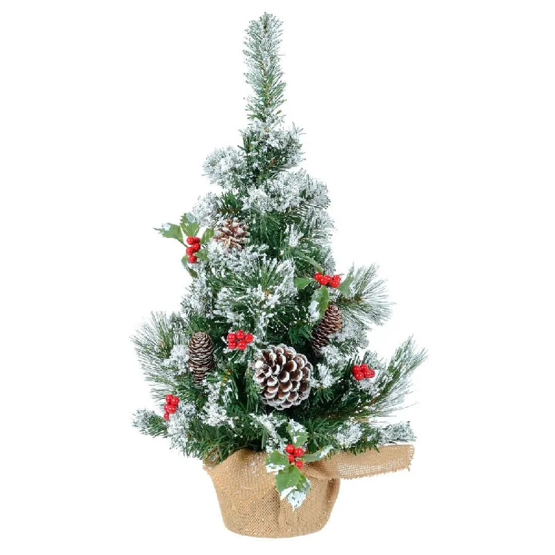 Christmas Sparkly Fairy Lights 2ft (60cm) Mini Decorated Green Pine Christmas Tree Red Berries Christmas Sparkly Fairy Lights 2ft (60cm) Mini Decorated Green Pine Christmas Tree Red Berries
