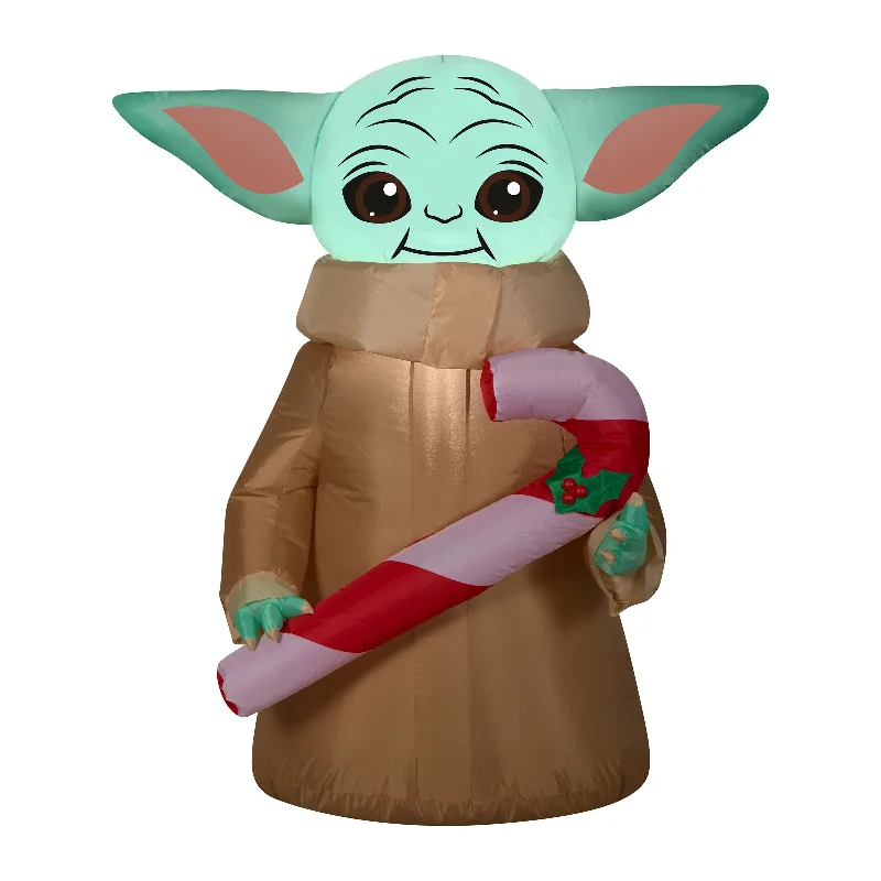 Christmas Twinkling Star Lights 3.5 ft. Inflatable Baby Yoda with LED Lights