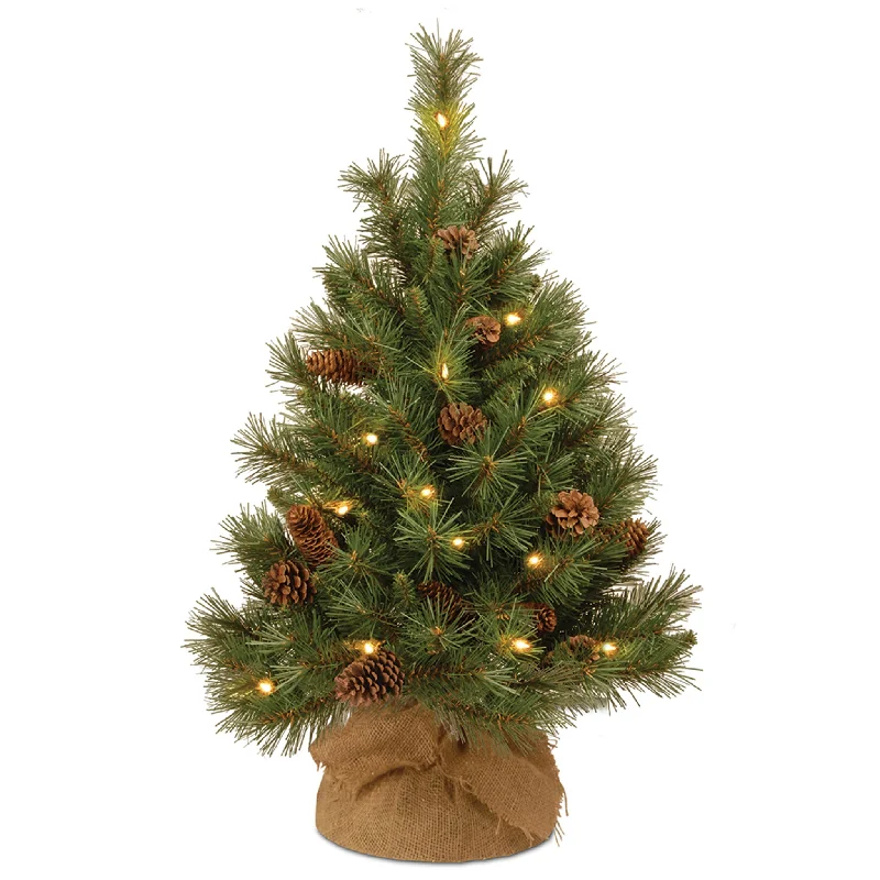 Holiday Cheer 3 ft.Pre-Lit Pine Cone Tree with LED Lights