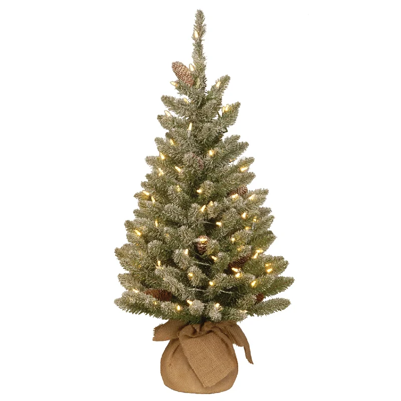 Christmas Storytelling Around Fire 3 ft. Pre-Lit Snowy Concolor Fir Tree with LED Lights Christmas Storytelling Around Fire 3 ft. Pre-Lit Snowy Concolor Fir Tree with LED Lights