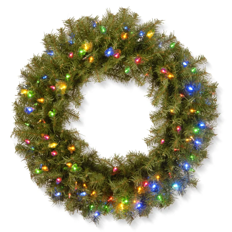 Christmas Decor 30 in.Pre-Lit Norwood Fir Wreath