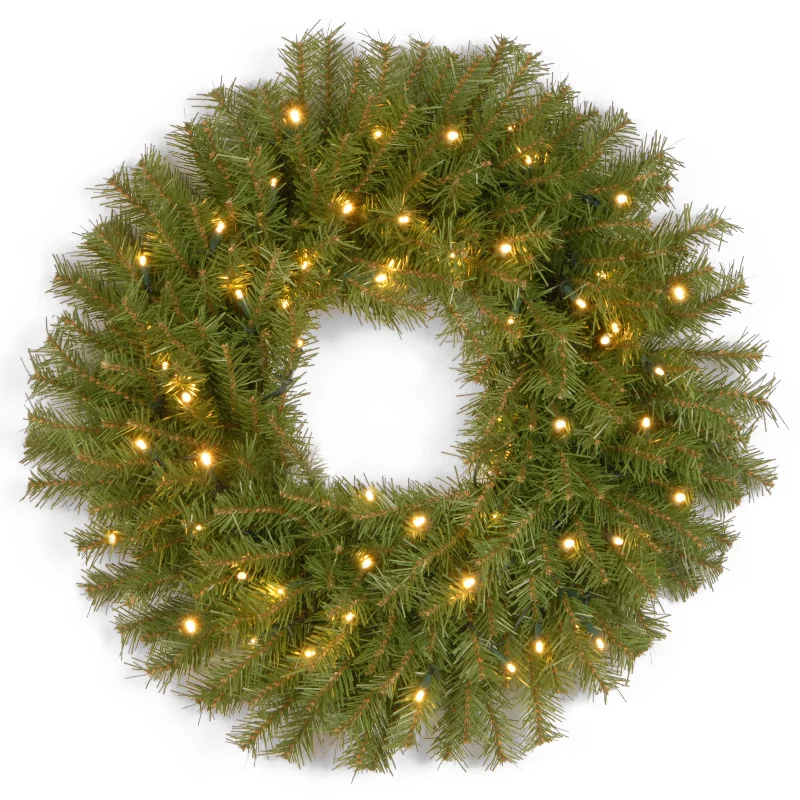Christmas Festive Festivities 30 in. Pre-Lit Wintry Berry Wreath with LED Lights