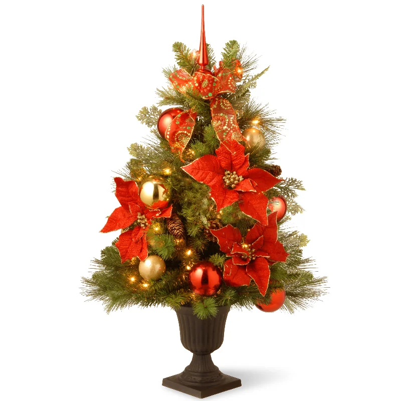 Christmas Garland 36 in. Pre-Lit Decorative Collection Tree with Clear Lights