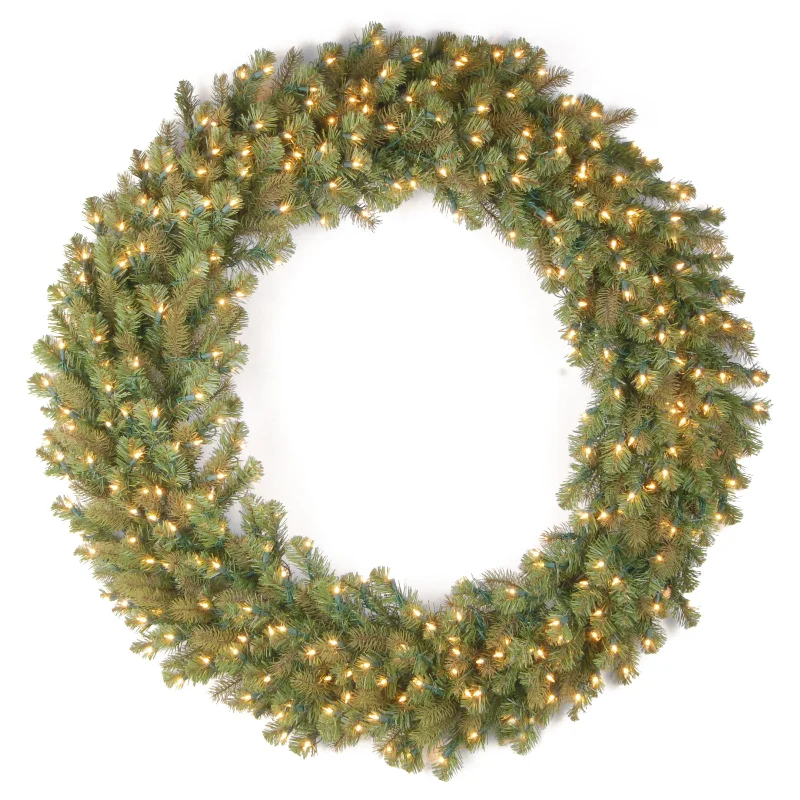 Christmas Presents 42 in.Pre-Lit Downswept Douglas Wreath with Warm White LED Lights Christmas Presents 42 in.Pre-Lit Downswept Douglas Wreath with Warm White LED Lights