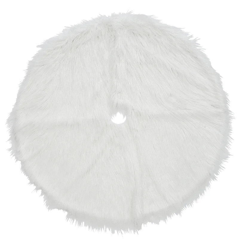 Christmas Cozy Handmade Decorations 48 in. General Store Collection White High Pile Tree Skirt Christmas Cozy Handmade Decorations 48 in. General Store Collection White High Pile Tree Skirt