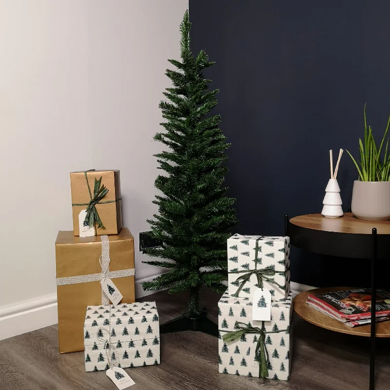 Holiday Fun 4ft (1.2m) Pencil Style Slim Artificial Christmas Tree in Green