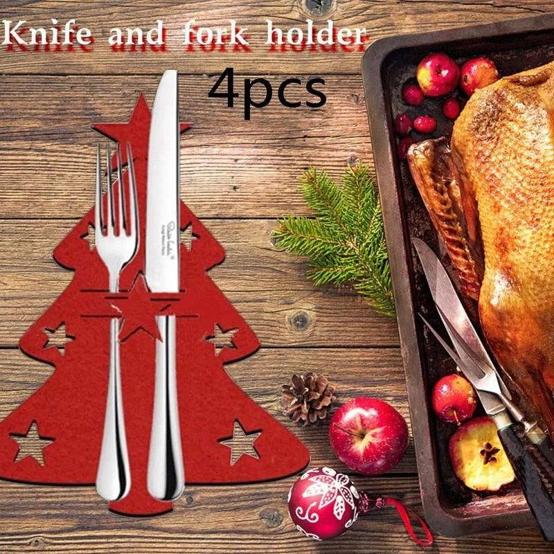 Christmas Eve Christmas Tree Cutlery Holder Pad
