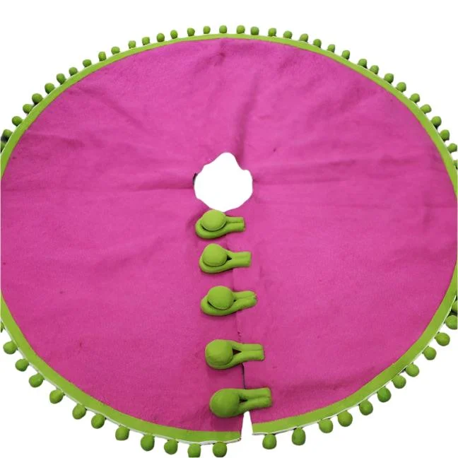 Handmade Pink Pom Tree Skirt, 55"