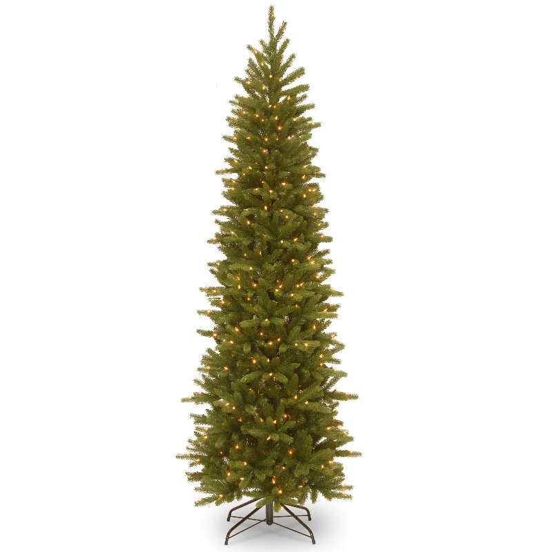 Christmas Cozy Indoor Fireplace 6.5 ft. Pre-Lit Grande Fir Pencil Slim Tree with Clear Lights Christmas Cozy Indoor Fireplace 6.5 ft. Pre-Lit Grande Fir Pencil Slim Tree with Clear Lights