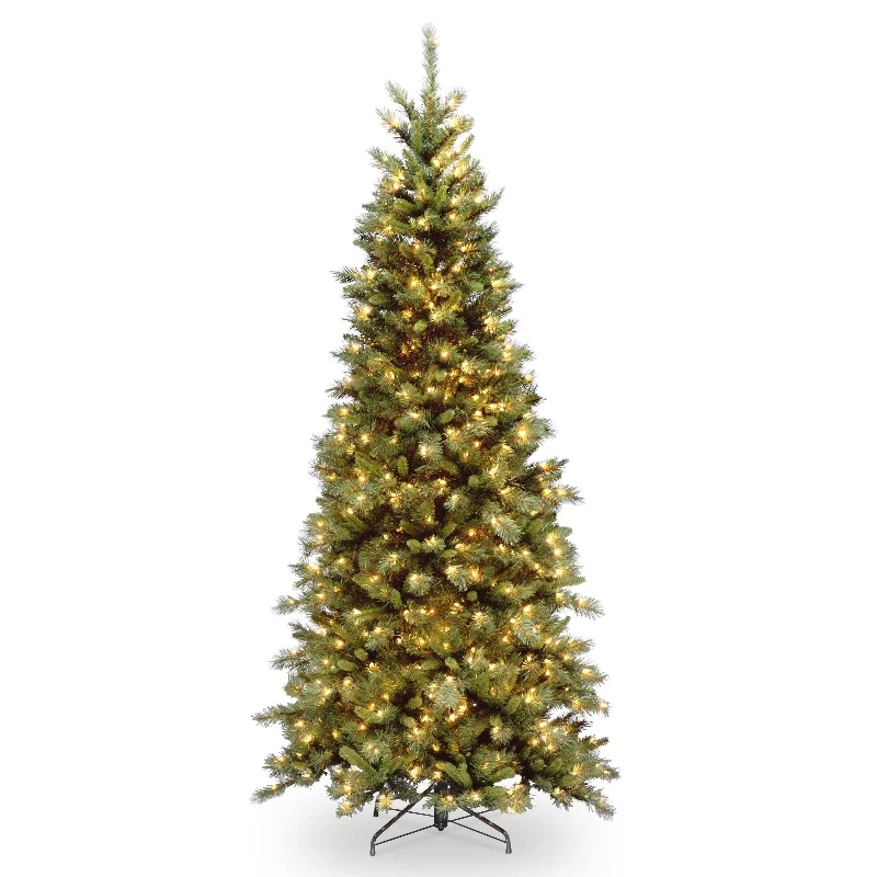 Christmas Market 6.5 ft. Pre-Lit Tiffany Fir Slim Tree with Clear Lights PVC Branch Tips Christmas Market 6.5 ft. Pre-Lit Tiffany Fir Slim Tree with Clear Lights PVC Branch Tips