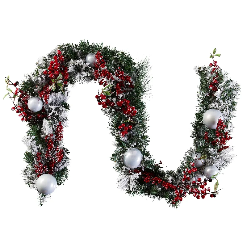 Christmas Festive Snowmen 6 ft. Christmas Collection Evergreen Decorated Garland
