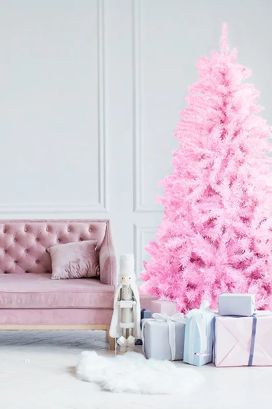 Christmas Fireside Hot Drinks 6' Pale Pink Norway Pine Tree