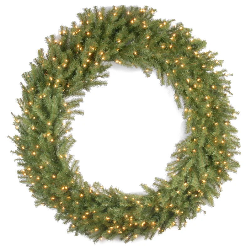 Festive Season 60 in.Pre-Lit Norwood Fir Wreath with Clear Lights