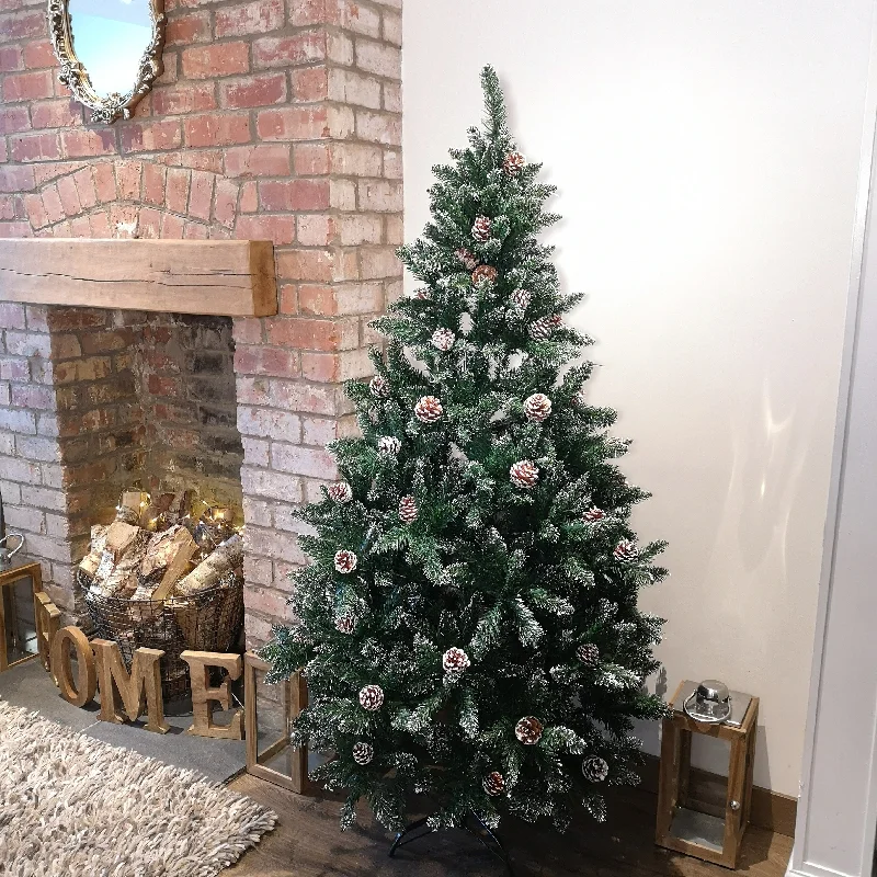 Christmas Wreath 6ft (180cm) Rocky Mountain Pine Green Artificial Christmas Tree Snow Tip and Pine Cones Christmas Wreath 6ft (180cm) Rocky Mountain Pine Green Artificial Christmas Tree Snow Tip and Pine Cones