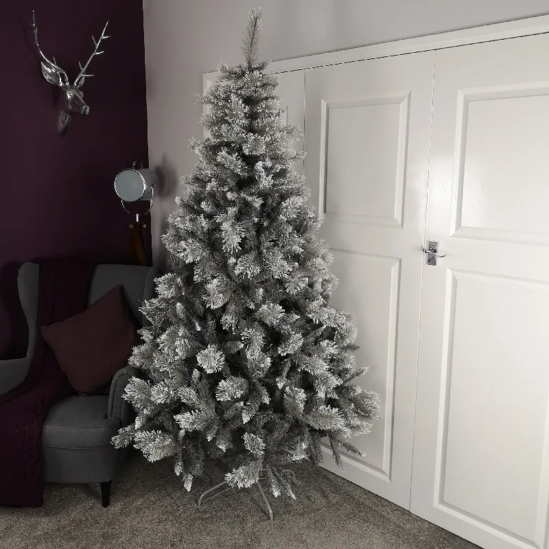 Christmas Candles 6ft, 7ft, or 8ft Premier Snow Fir Grey PVC Christmas Tree with Cashmere Tips Christmas Candles 6ft, 7ft, or 8ft Premier Snow Fir Grey PVC Christmas Tree with Cashmere Tips