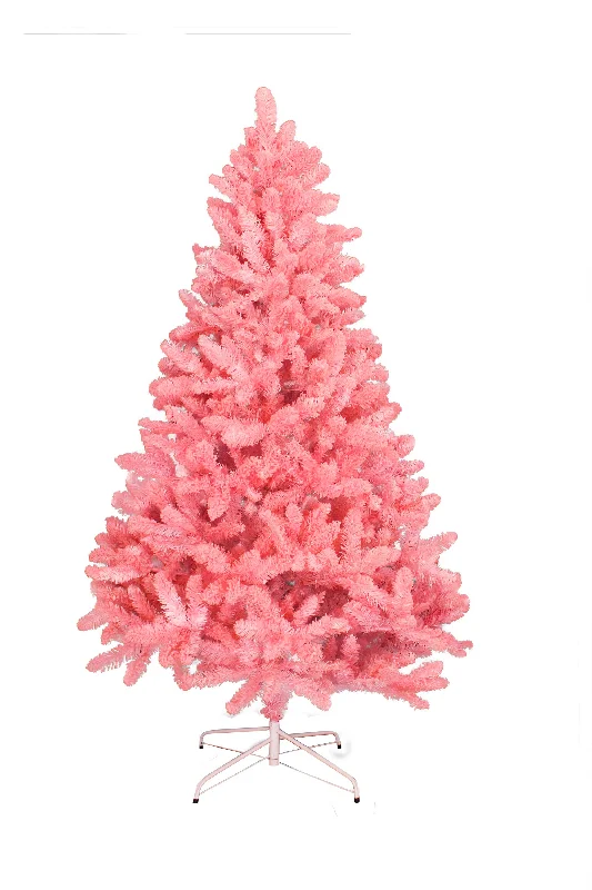 Christmas Cozy Warm Blankets 6' Light Pink Flocked Kodiak with Metal Stand, Dia 43", 647 tips Christmas Cozy Warm Blankets 6' Light Pink Flocked Kodiak with Metal Stand, Dia 43", 647 tips