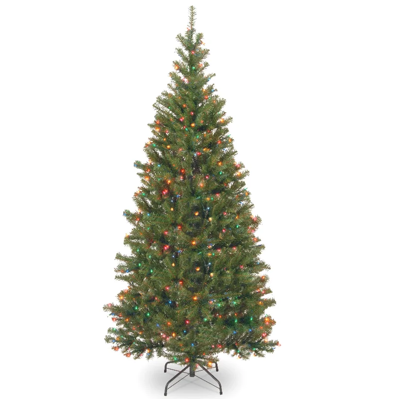 Christmas Cheer 7.5 ft. Pre-Lit Aspen Spruce Slim Tree with Multicolor Lights