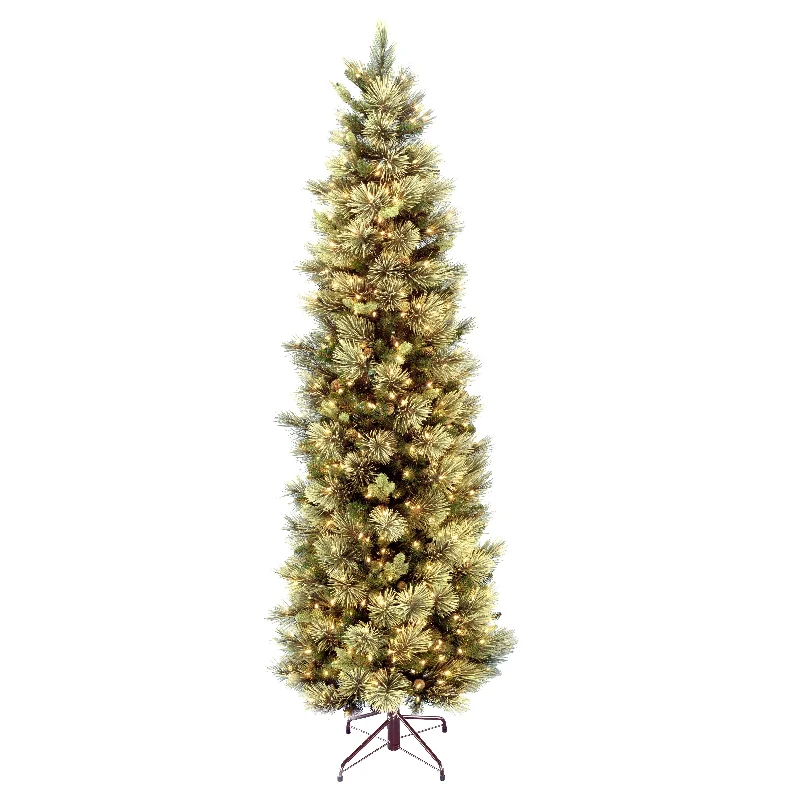 Christmas Twinkling Star Lights 7.5 ft. Pre-Lit Carolina Pine Slim Tree with Clear Lights Christmas Twinkling Star Lights 7.5 ft. Pre-Lit Carolina Pine Slim Tree with Clear Lights