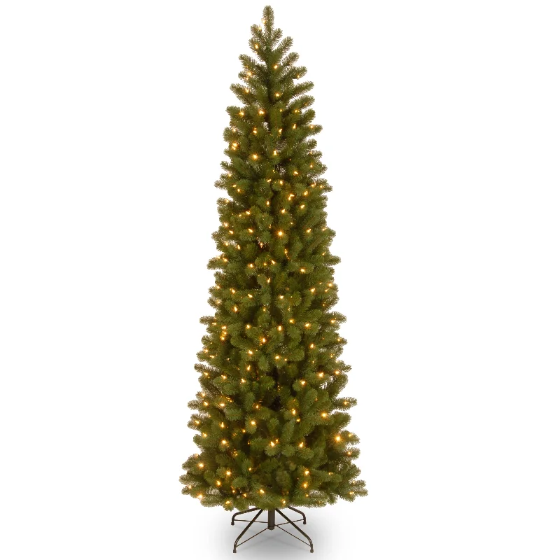 7.5 ft. Pre-Lit Downswept Douglas Fir Pencil Slim Tree with Clear Lights