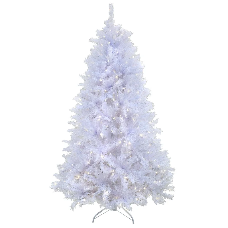 Christmas Star 7.5 ft. Pre-Lit Millville White Tree with PowerConnect Dual Color LED Lights Christmas Star 7.5 ft. Pre-Lit Millville White Tree with PowerConnect Dual Color LED Lights