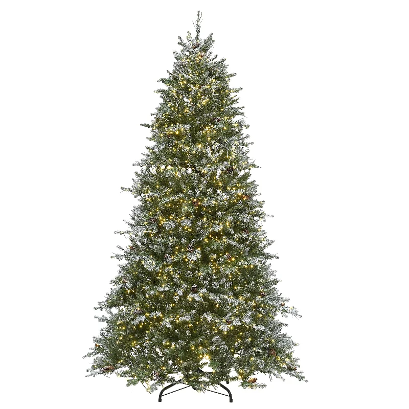 Christmas Spirit 7.5 ft. Pre-Lit Snowy Morgan Spruce Tree with Dual Color LED Cosmic Lights Christmas Spirit 7.5 ft. Pre-Lit Snowy Morgan Spruce Tree with Dual Color LED Cosmic Lights