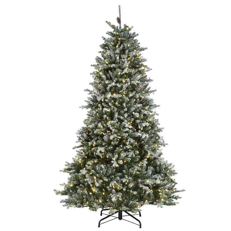Christmas Enchanted Night Sky 7.5 ft. Pre-Lit Snowy Morgan Spruce Tree with Dual Color LED Lights Christmas Enchanted Night Sky 7.5 ft. Pre-Lit Snowy Morgan Spruce Tree with Dual Color LED Lights