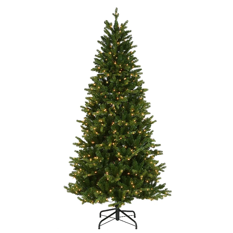 Christmas Holiday Gathering 7.5 ft. Pre-Lit Townend Spruce Slim Tree with Clear Lights