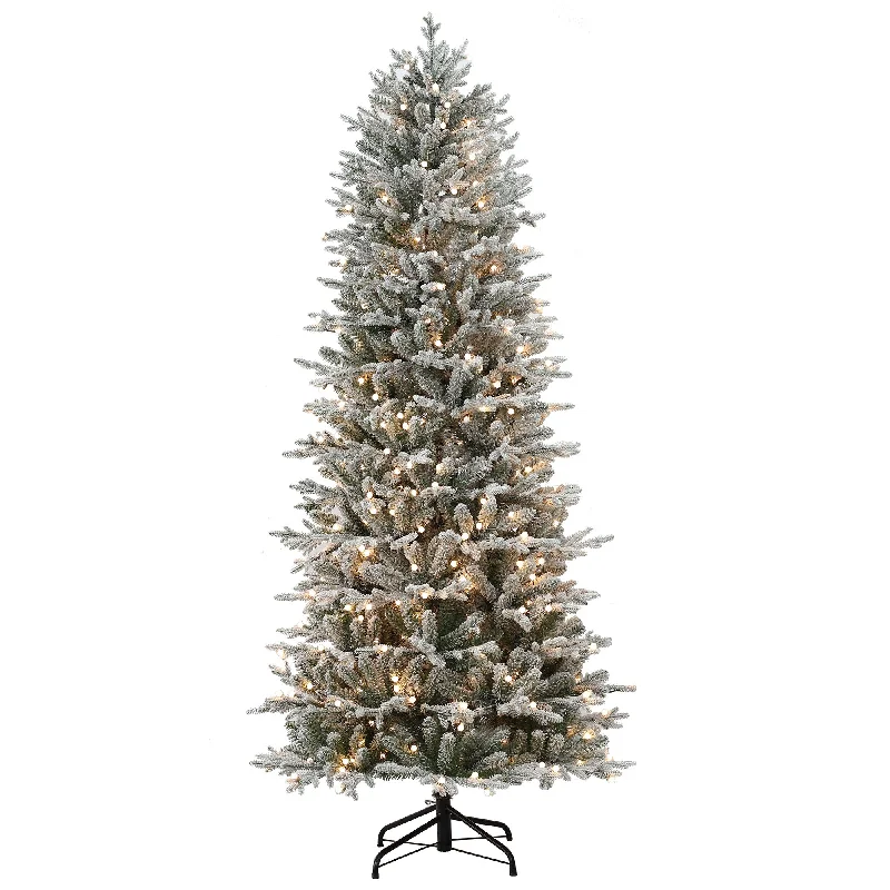 Christmas Ornaments Puleo 7.5ft Pre-lit Northern Snowy Fir Slim Life Like Artificial Christmas Tree Christmas Ornaments Puleo 7.5ft Pre-lit Northern Snowy Fir Slim Life Like Artificial Christmas Tree