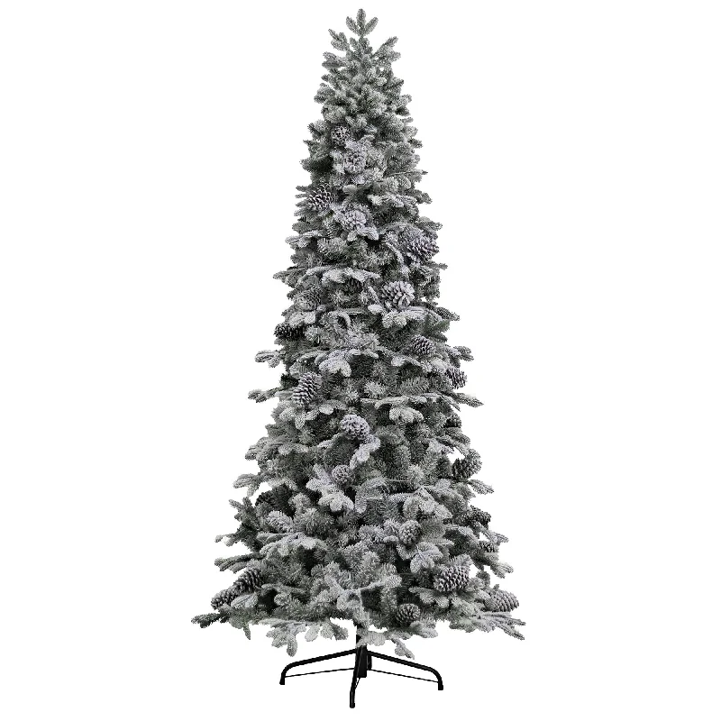 Holiday Season Puleo 7.5ft Yukon Snowy Pine Slim Life Like Artificial Christmas Tree