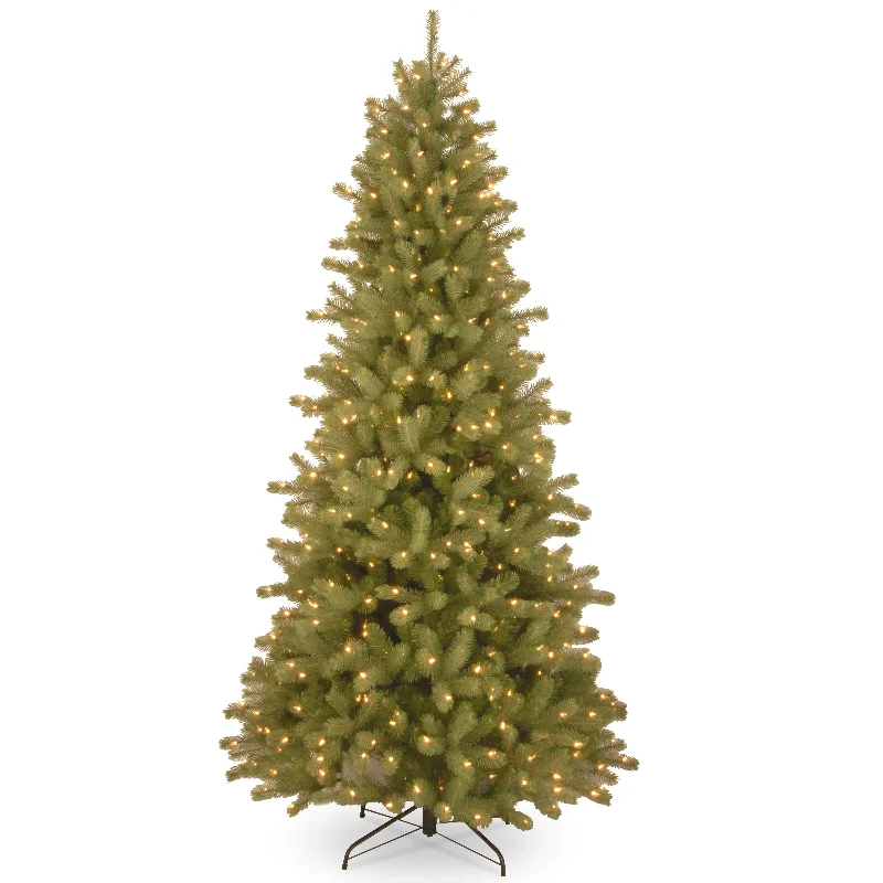 Santa Claus 7 ft. Pre-Lit Lakewood Spruce Slim Tree with PowerConnect Clear Lights