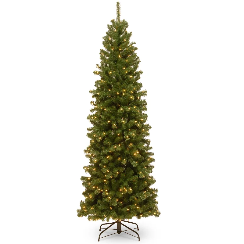 Christmas Tree 7 ft. Pre-Lit North Valley Spruce Pencil Slim Tree with Clear Lights Christmas Tree 7 ft. Pre-Lit North Valley Spruce Pencil Slim Tree with Clear Lights