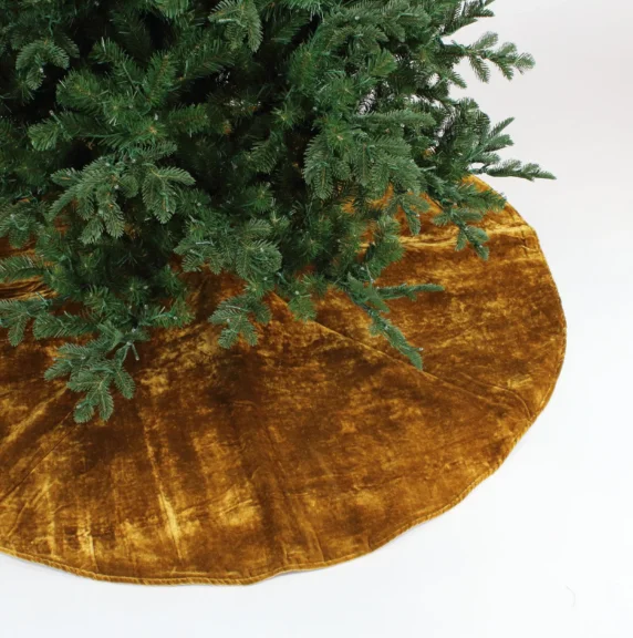 Velvet Tree Skirt, Antique Gold