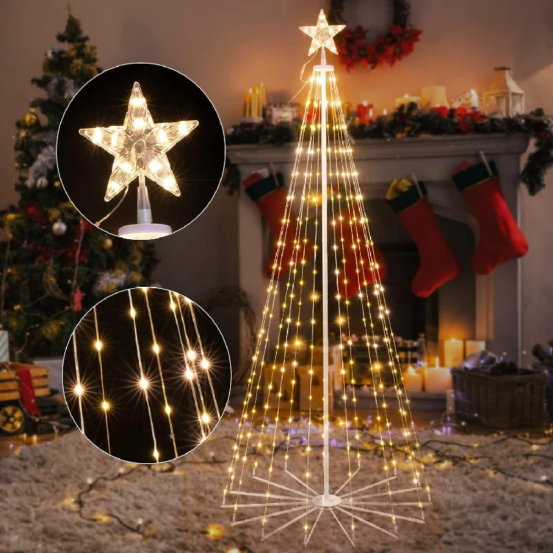 Holiday Fun 7ft Tree Light Outdoor w/ Star - Warm White