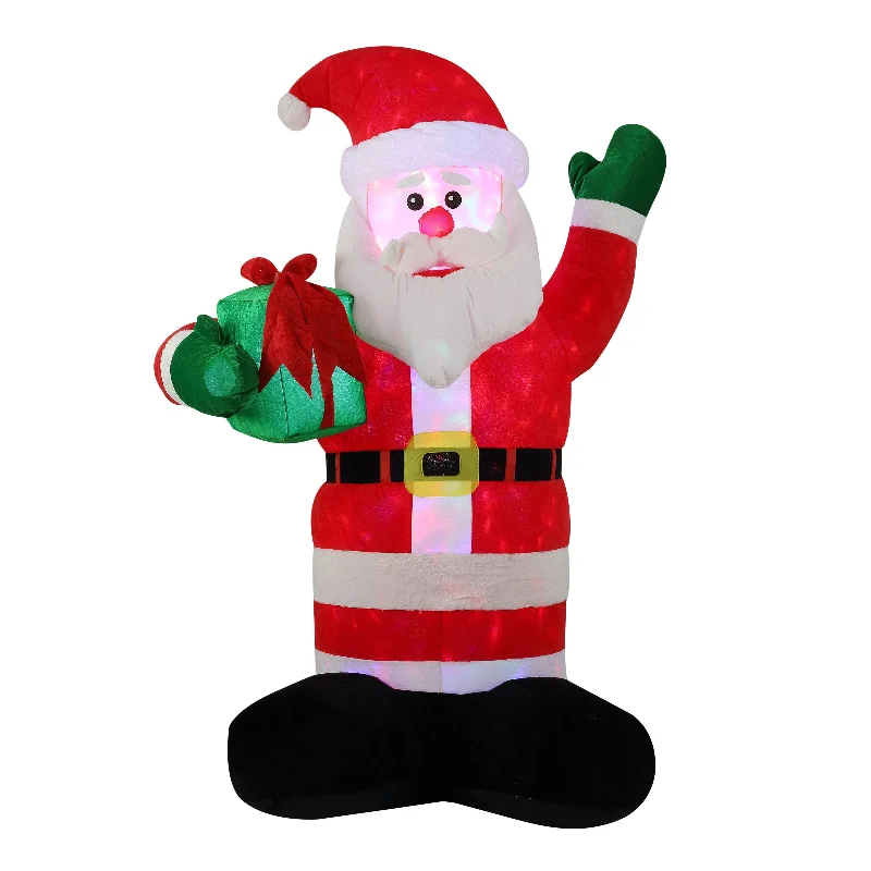 Christmas Caroling 8 ft. Inflatable Santa with Gift with LED Lights