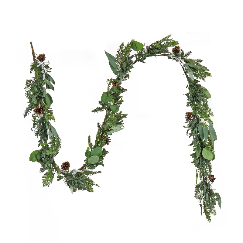 Christmas Wrapping 9 ft. Mixed Leaves Christmas Garland
