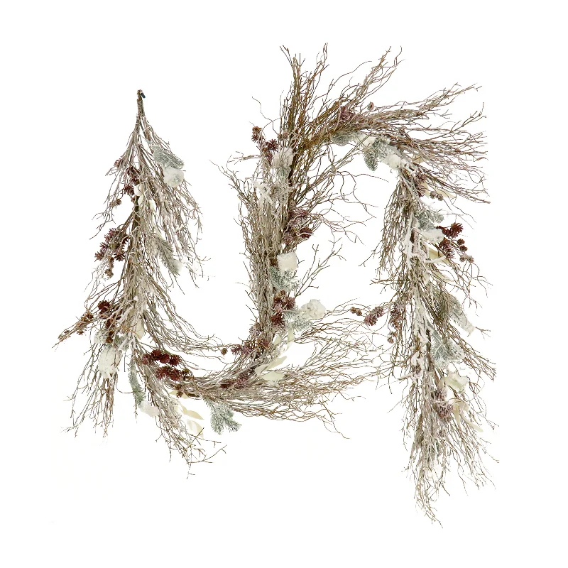 Christmas Sparkling Holiday Glow 9 ft. Pre-Lit Alpine Snowy Garland with LED Lights Christmas Sparkling Holiday Glow 9 ft. Pre-Lit Alpine Snowy Garland with LED Lights