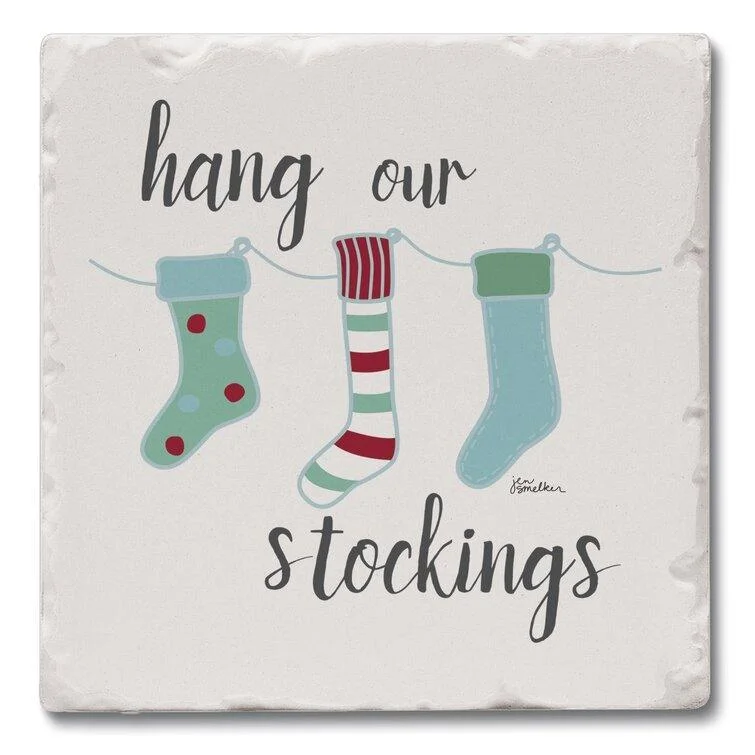 Christmas Family Traditions Absorbent Stone Beverage Coasters Set of 4 with Cork Backing Christmas Family Traditions Absorbent Stone Beverage Coasters Set of 4 with Cork Backing