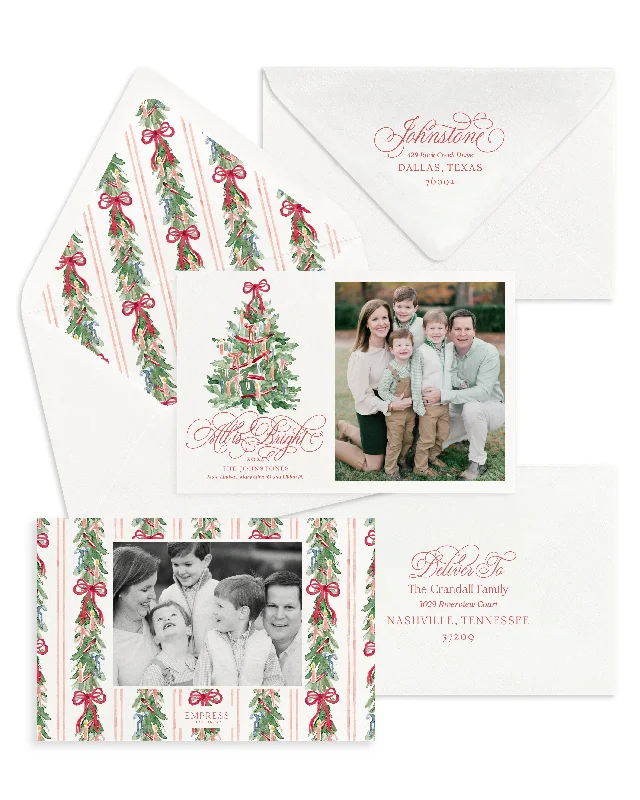Christmas Holly Jolly Moments All is Bright Watercolor Christmas Card